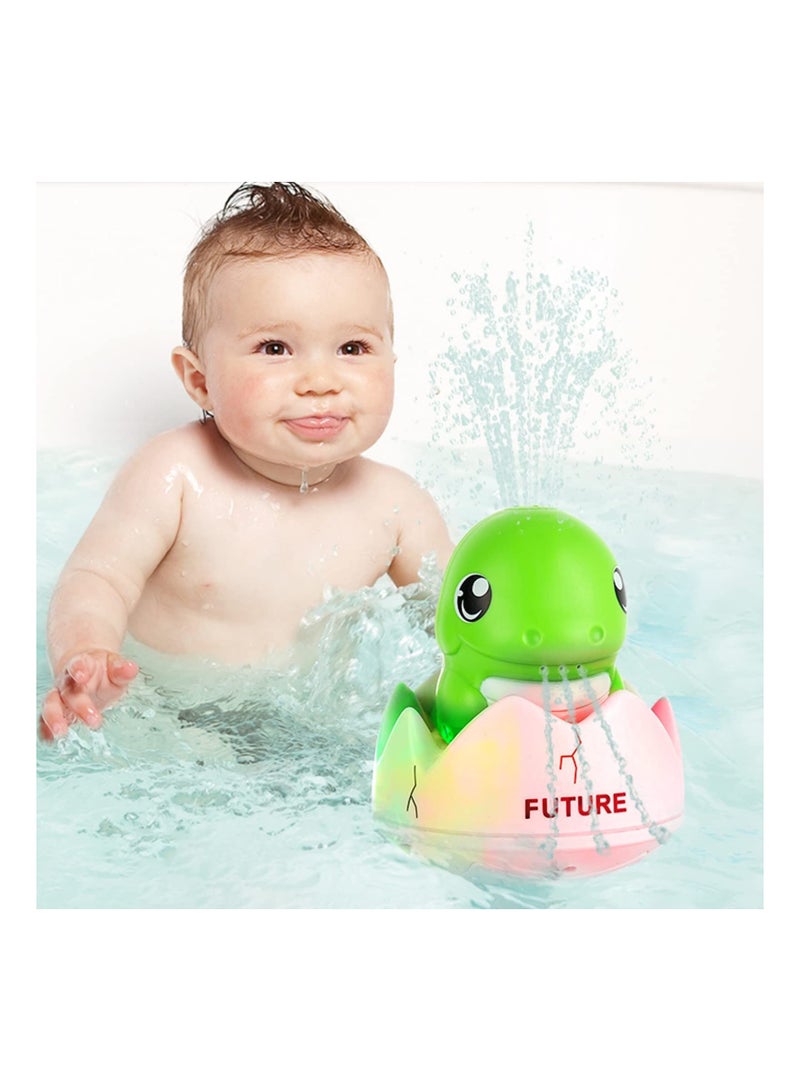 واي آند دي Baby Bath Toys, Dinosaur Automatic Water Spray Toys for Infants 6-12 Months, Light Up Sprinkler, Toddler, Fountain Bathtub Kids Bathroom Gift Pool Swimming - Image 2