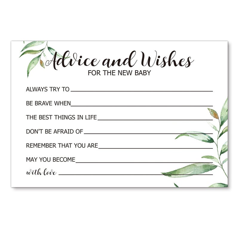 50 Pack Advice and Wishes Cards for Baby Wishes for Baby Cards Baby Shower Advice and Wishes Cards Baby Shower Game 4x6 Inch