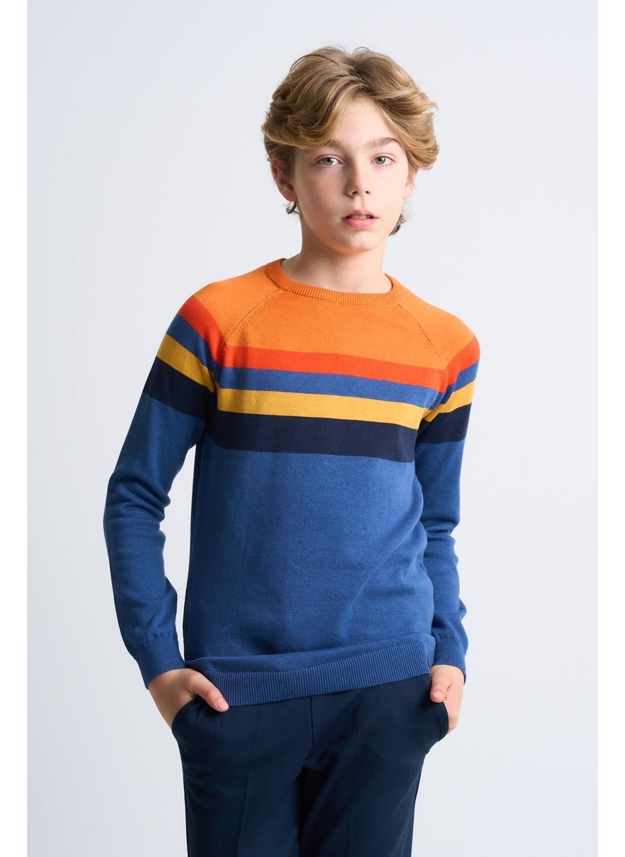 Alexander Gardi Colour Block Cotton Kids Sweater (C23-7106)  - Image 1