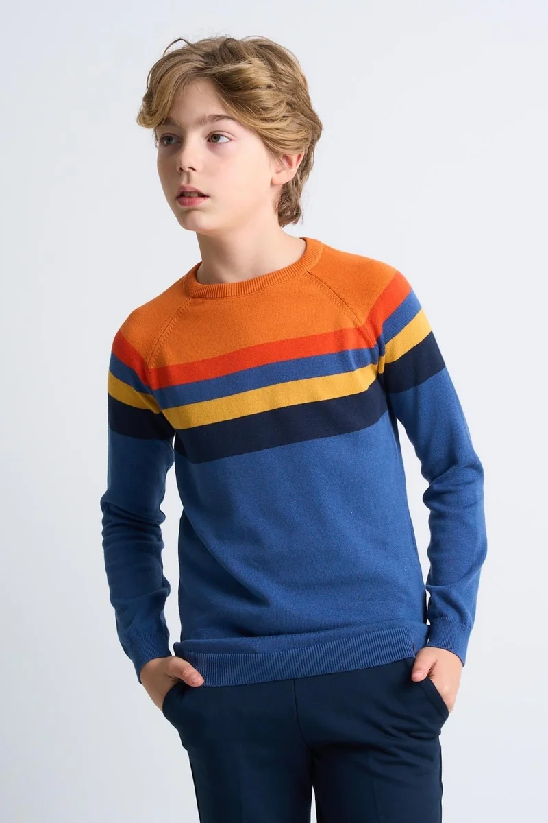Alexander Gardi Colour Block Cotton Kids Sweater (C23-7106)