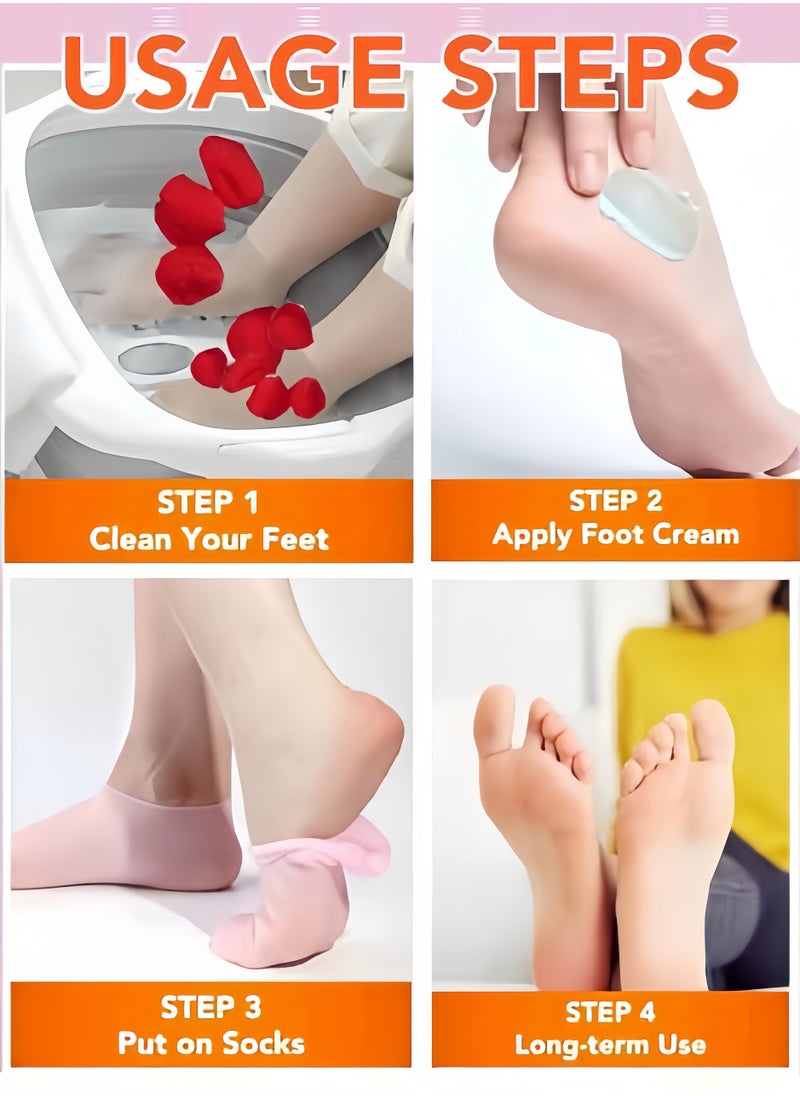 Generic - 2 Pairs of Moisturizing Socks for Chapped Feet, Anti-Slip Aloe Vera Socks, Foot Care for Rough Skin Women - Image 1