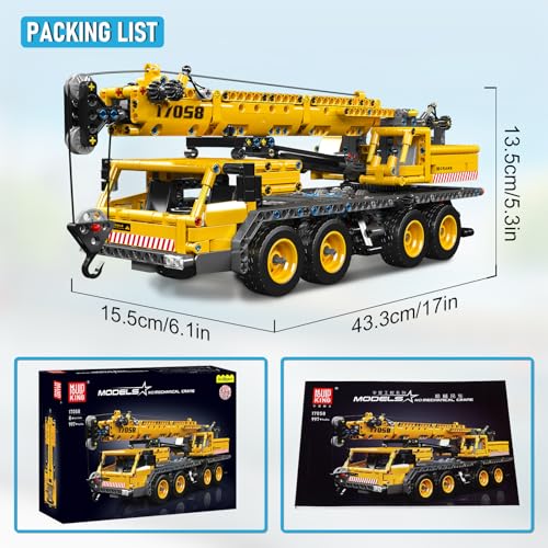 Mould King 17058 City Mobile Crane Truck Toy Building Set, Construction Vehicle Model Blocks Kit for Adults, Toys Gifts for Kids Children, Playset for Boys and Girls Ages 8+(997 Pieces) - Image 5