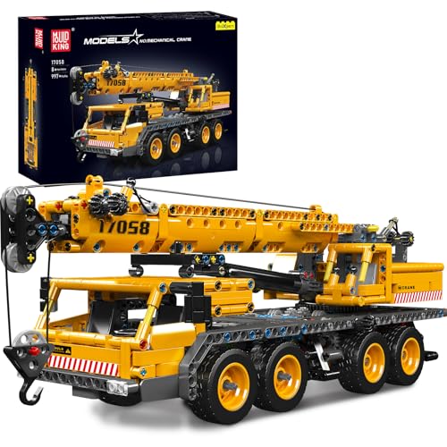 Mould King 17058 City Mobile Crane Truck Toy Building Set, Construction Vehicle Model Blocks Kit for Adults, Toys Gifts for Kids Children, Playset for Boys and Girls Ages 8+(997 Pieces) - Image 1