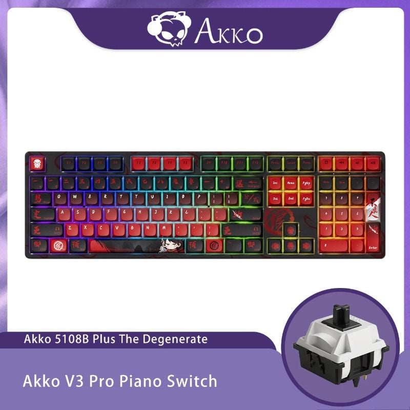 Akko 5108b Plus Mechanical Keyboard, Full Size 108 Keys, Hot-Swappable Rgb, AKA Profile, Tri-Mode, Degenerate - Image 1