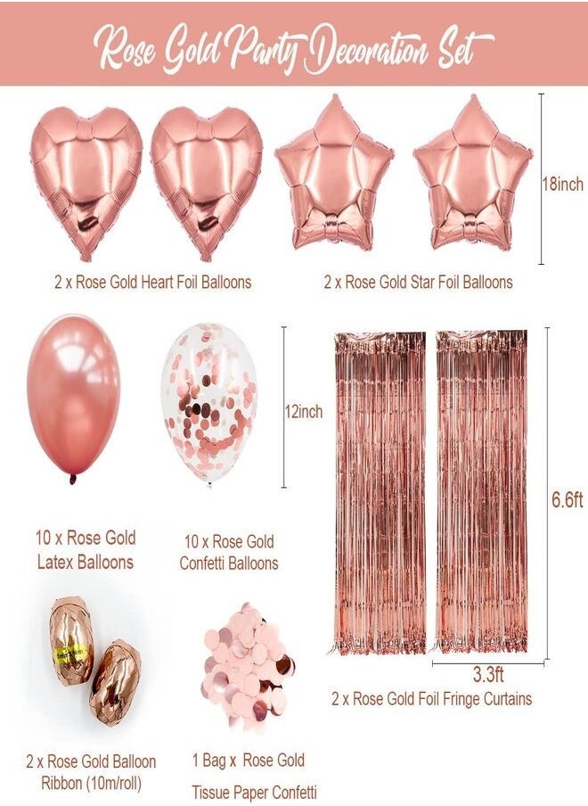 Go4Shop Rose Gold Party Decoration Set Rose Gold Theme Party Decoration Including Plates, Napkins, Cups, and More (115 Pieces) - Image 3