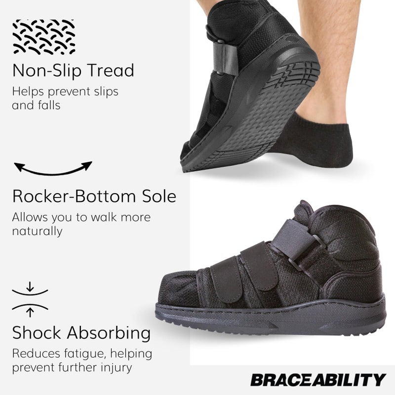 BraceAbility Closed Toe Medical Walking Shoe - Lightweight Broken Toe Cast Boot, Fractured Foot Brace for Metatarsal Stress Fracture, Post-op Bunion, Hammertoe Recovery - For Men or Women (L) - Image 3