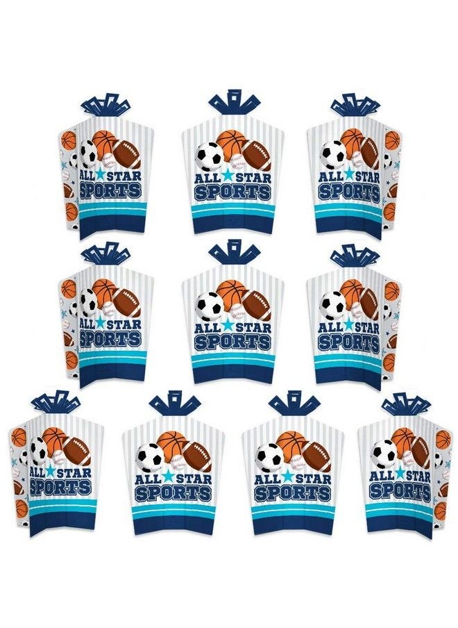 Big Dot of Happiness Go Fight Win Sports Table Decorations Baby Shower Or Birthday Party Fold And Flare Centerpieces 10 Count  - Image 1