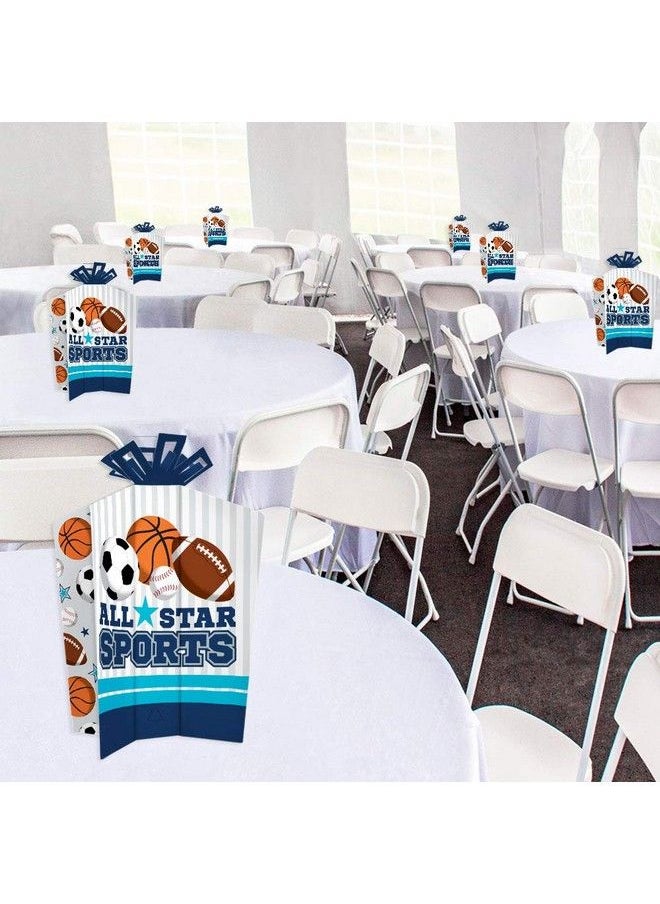 Big Dot of Happiness Go Fight Win Sports Table Decorations Baby Shower Or Birthday Party Fold And Flare Centerpieces 10 Count  - Image 5