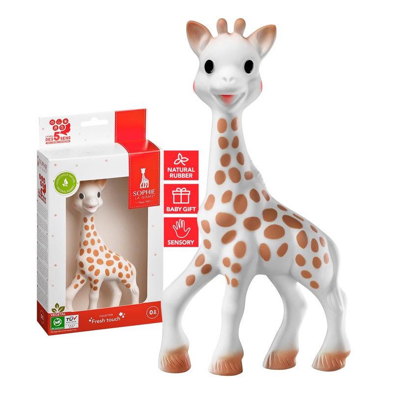 Decowall Sophie la girafe Baby Teether - 100% Natural Rubber Teething Toy - Handmade in France - BPA-Free, Non-Toxic, Vegan, Sensory Stimulating Teether for Newborns 0+ Months - Image 1