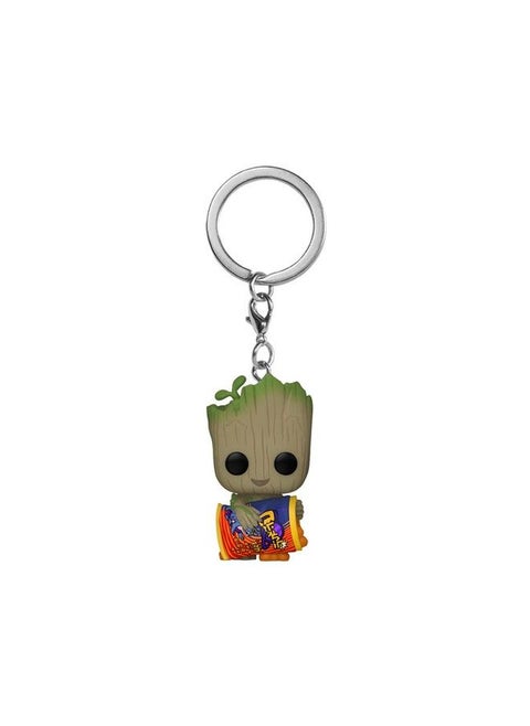 Pop! Keychain: Marvel I Am Groot Groot With Cheese Puffs