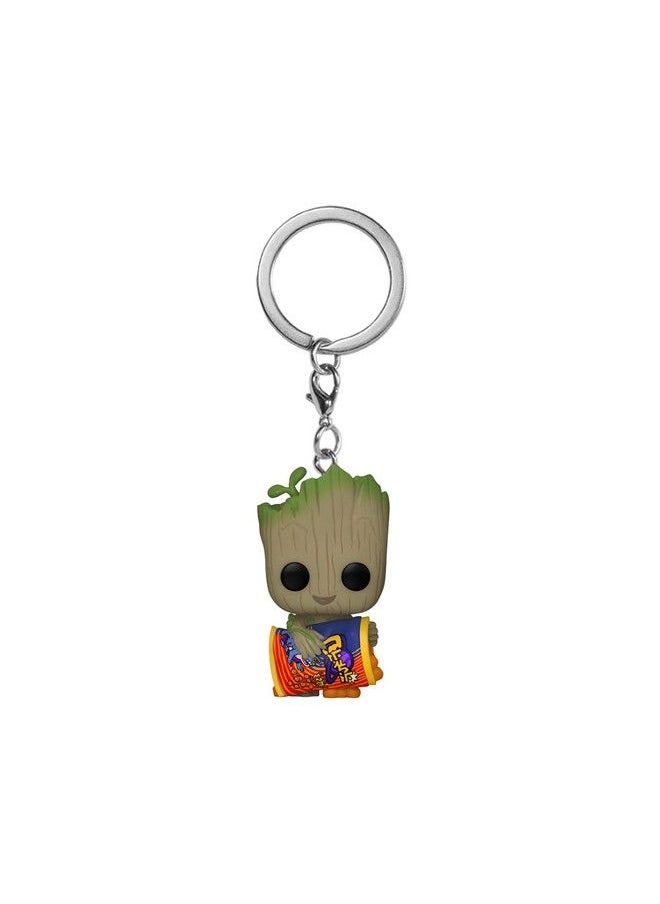 Funko - Pop! Keychain: Marvel I Am Groot Groot With Cheese Puffs - Image 1