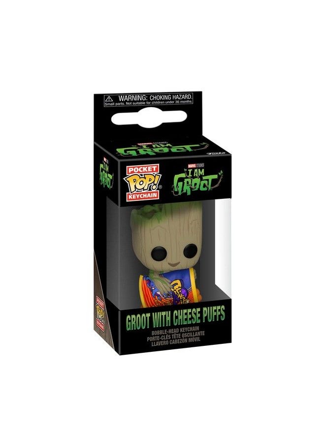 Funko - Pop! Keychain: Marvel I Am Groot Groot With Cheese Puffs - Image 1