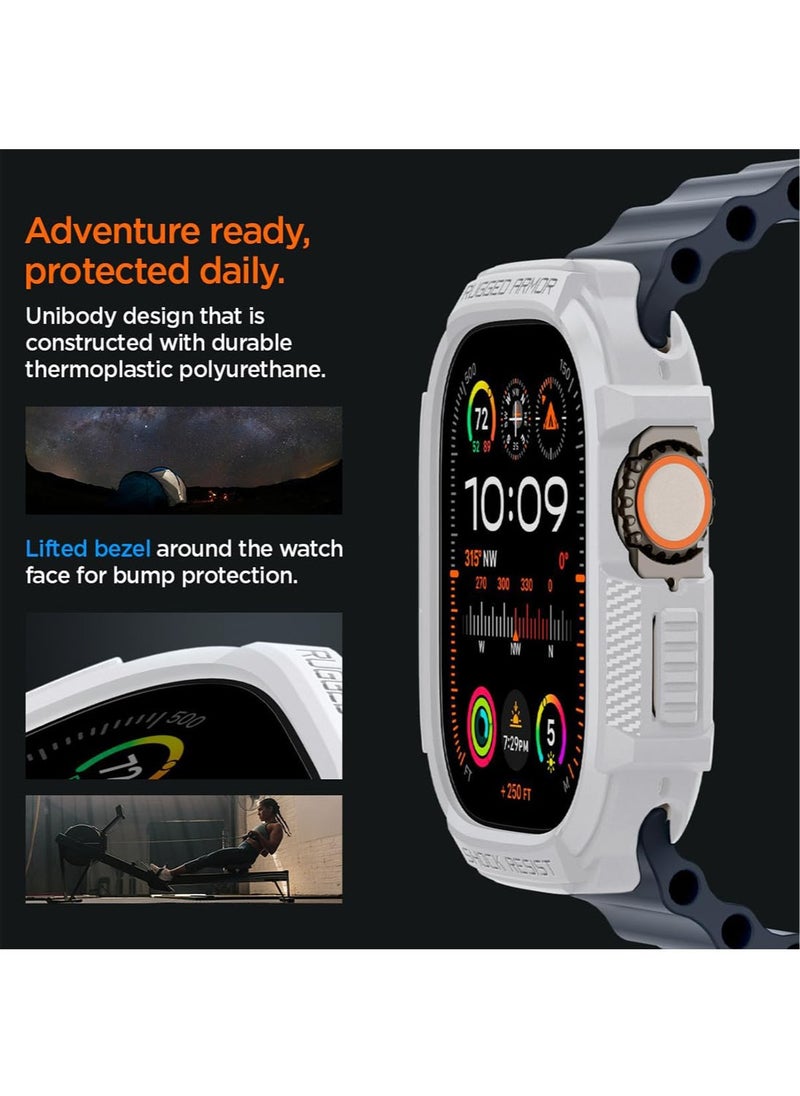 Spigen - Rugged Armor for Apple Watch Ultra 2 Case / Apple Watch Ultra 49mm Case Cover - White - Image 1