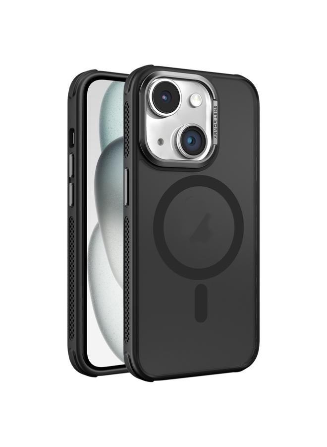 اس-توب جراب لهاتف iPhone 15 Plus مصنوع من المعدن مع ملمس تبريد جانبي وإطار عدسة معدني غير لامع وغطاء هاتف MagSafe - Image 1