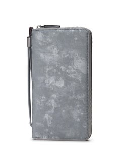 Bveyzi Women Rfid Blocking Wallet Leather Zip Around Phone Clutch Large Capacity Ladies Travel Purse Wristlet (Vegan Grey)  - Image 1