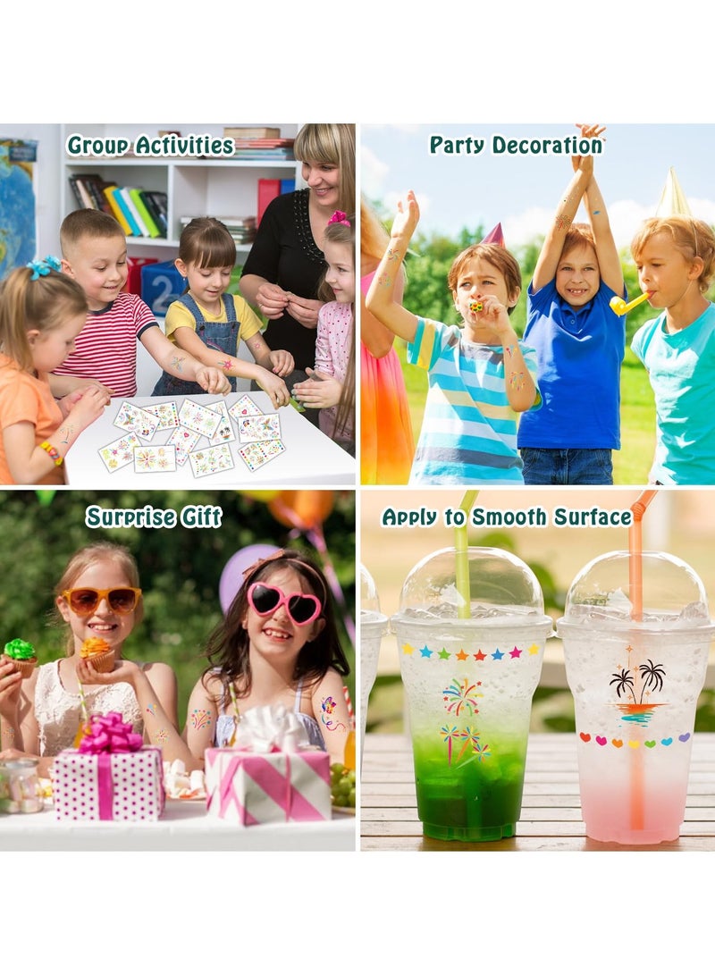 قوس قزح أورينبو 16 ورقة وشم مؤقت للألعاب النارية، لوازم الحفلات، هدايا وديكورات، ملصقات وشم مقاومة للماء، احتفالات رمضان ورأس السنة الجديدة - Image 3