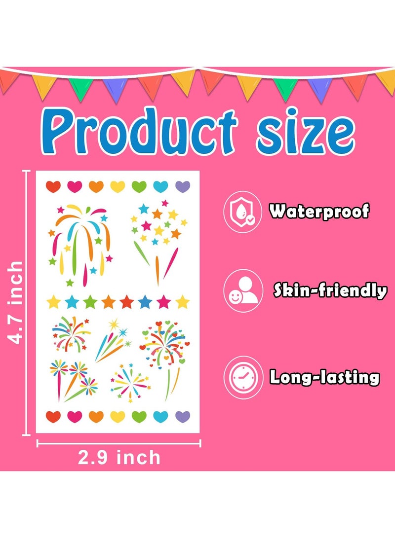 قوس قزح أورينبو 16 ورقة وشم مؤقت للألعاب النارية، لوازم الحفلات، هدايا وديكورات، ملصقات وشم مقاومة للماء، احتفالات رمضان ورأس السنة الجديدة - Image 5