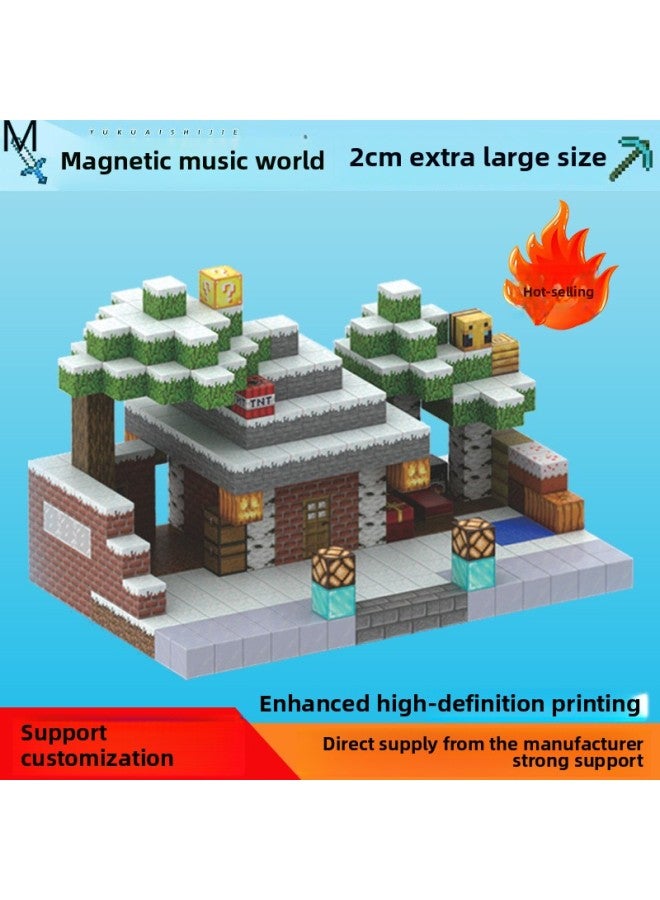 2024 Magnetic Square Building Blocks My Mini World Magnetic Peripheral Toys Unpacking And Assembled Magnetic Building Blocks Wholesale-Color:T011-Gate Of Truth -32  - Image 2