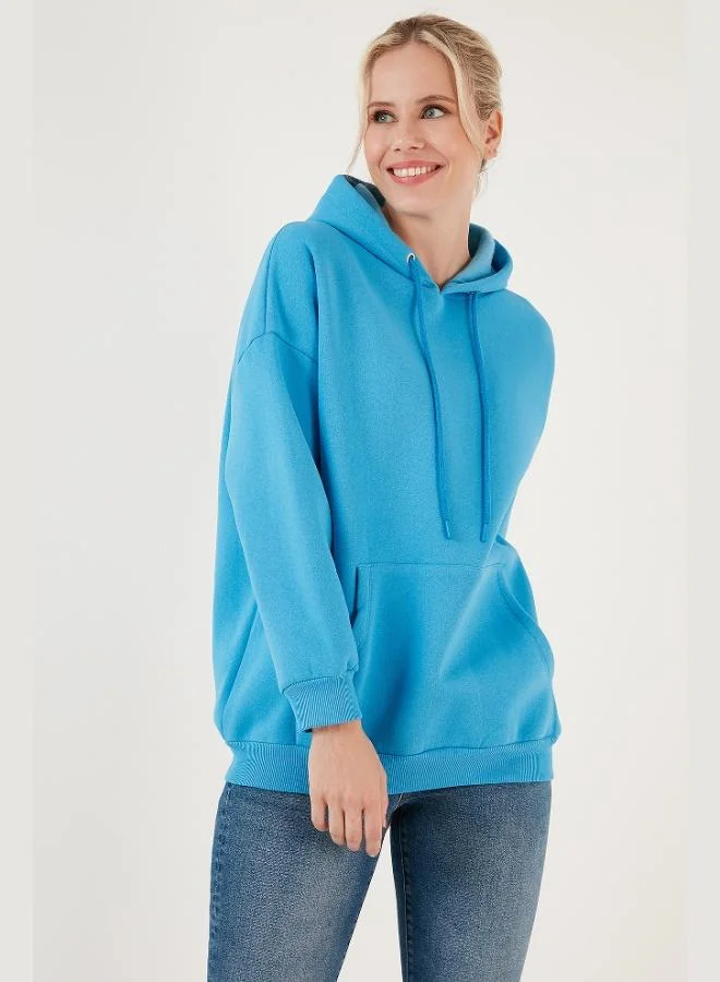 ليلا ليلا سويت شيرت شتوي نسائي بقلنسوة قطن بقصة عادية