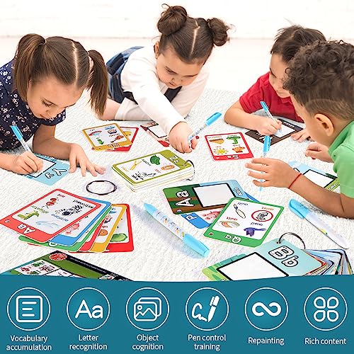 HAPTIME Water Coloring Books for Toddlers, Aqua Painting Book for 18+ Months, Magic Paint Set for 2 3 4 5 Years Old, Alphabet Flash Cards ABC Learning, Road Trip/Airplane Travel/Car Activities Essentials Kids - Image 4