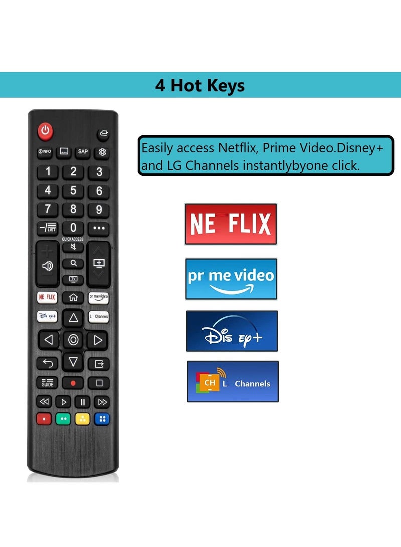 PopZa Universal Replacement Remote Control AKB76040302 Compatible with LG Smart TV UP70 UP75 UP76 UP80 UP87 UQ9000 UQ7070 UQ7570 UQ8000 [2 Pack] with battery - Image 4