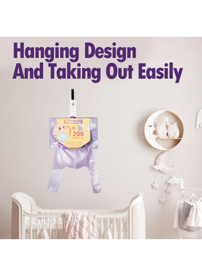 Baby Diaper Bag Disposable, Scented Baby Nappy Sacks with Leak-Proof Design u0026 Easy-Tie Handles, Baby Powder Fresh Scent for Odor Control, for Baby Diapers, Dog Poop Bags u0026 Adult Incontinen (100) - Image 5