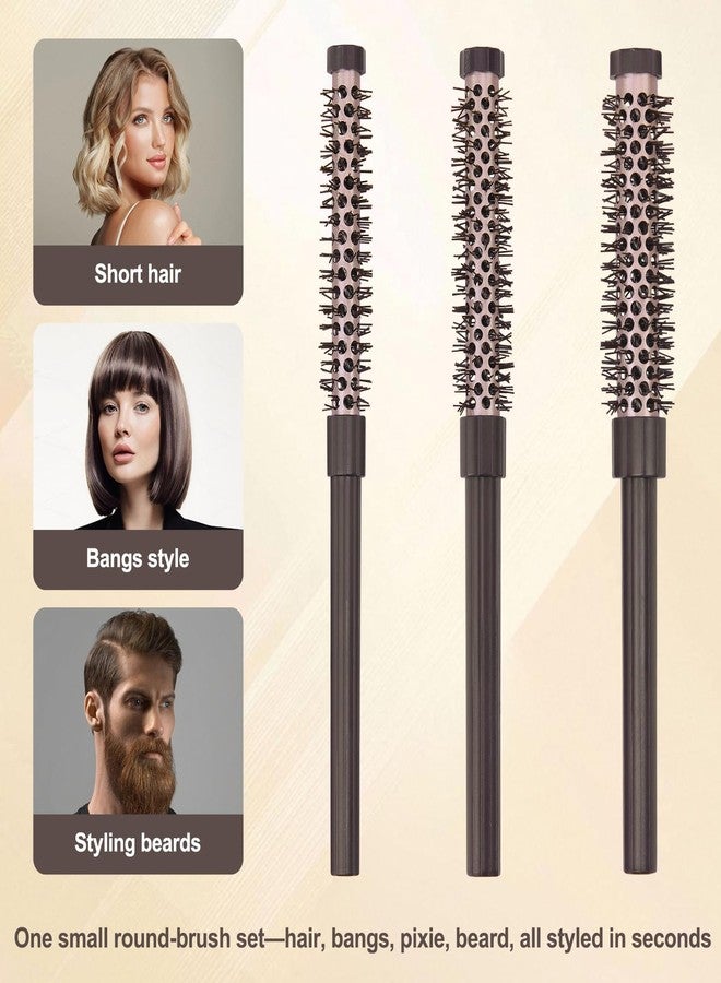 PERFEHAIR 3-Piece Small Round Brush Set (11, 13, 16mm) for Short Hair, Bangs & Roots | Mini Hairbrush for Blow Drying, Volumizing & Smoothing Blowouts | Soft Bristle Roller Brush for Fine, Thin Hair - Image 5