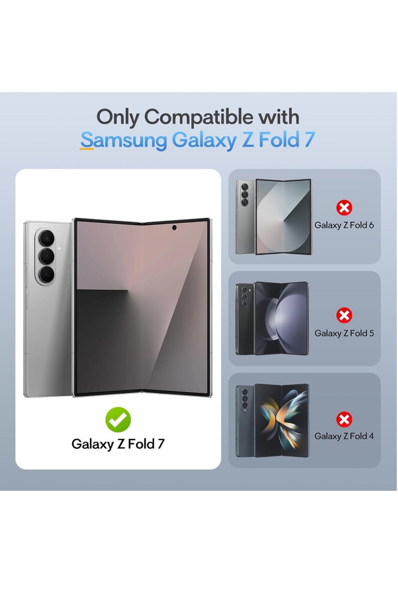 اووكاي جراب لهاتف سامسونج جالاكسي زد فولد 7 مزود بفتحة لحامل القلم وقلم (غير أصلي) [حماية من السقوط] [شاشة مدمجة ومسند غير مرئي] جراب هاتف واقٍ رفيع ورفيع لهاتف زد فولد 7 (أسود) - Image 2