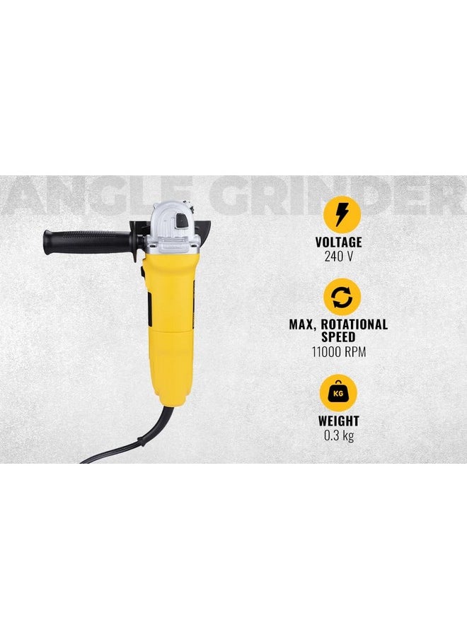 DEWALT - DEWALT DW802-IN, 850W, 4'' (100mm) Heavy Duty Angle Grinder Engineered For Heavy Duty Applications with Spindle Lock and Slide switch, 2 Year Warranty (SIDE HANDLE INCLUDED) - Image 1