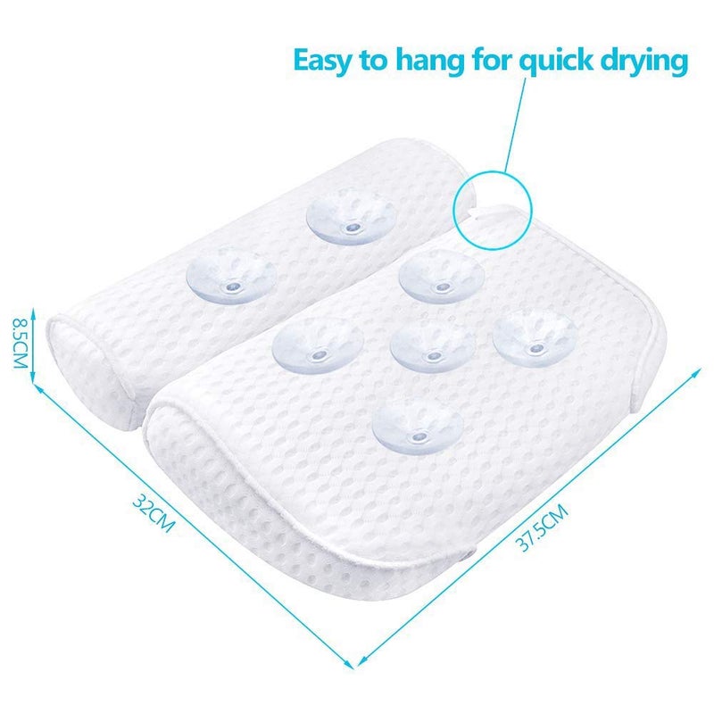 AmazeFan Bath Pillow, Bathtub Spa Pillow with 4D Air Mesh Technology and 7 Suction Cups, Helps Support Head, Back, Shoulder and Neck, Fits All Bathtub, Hot Tub and Home Spa [US. Patent Design] - Image 5