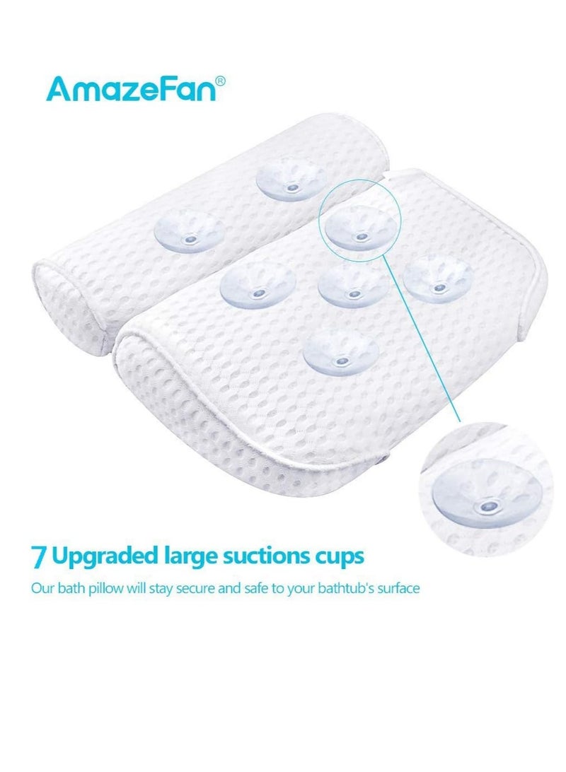AmazeFan AmazeFan Bath Pillow, Bathtub Spa Pillow with 4D Air Mesh Technology and 7 Suction Cups, Helps Support Head, Back, Shoulder and Neck, Fits All Bathtub, Hot Tub and Home Spa [US. Patent Design]  - Image 2