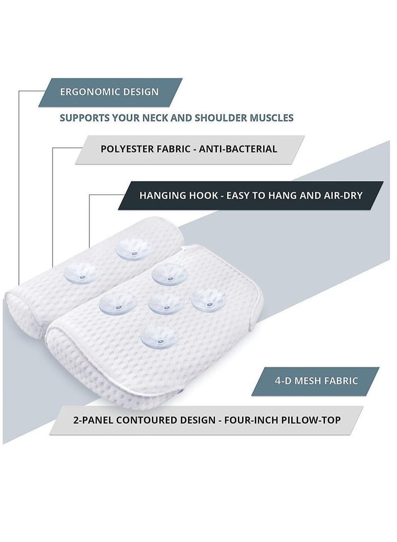 AmazeFan AmazeFan Bath Pillow, Bathtub Spa Pillow with 4D Air Mesh Technology and 7 Suction Cups, Helps Support Head, Back, Shoulder and Neck, Fits All Bathtub, Hot Tub and Home Spa [US. Patent Design]  - Image 4