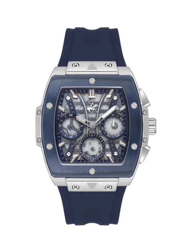 BEVERLY HILLS POLO CLUB Beverly Hills Polo Club BP3628X.699 Men's Multi Function Display Watch & Silicone Strap Dark Blue