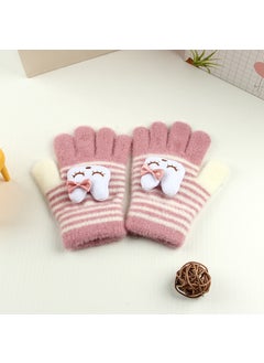 Generic Kids Cartoon Bear Knit Gloves Warm Thickened Winter Blue  - Image 4