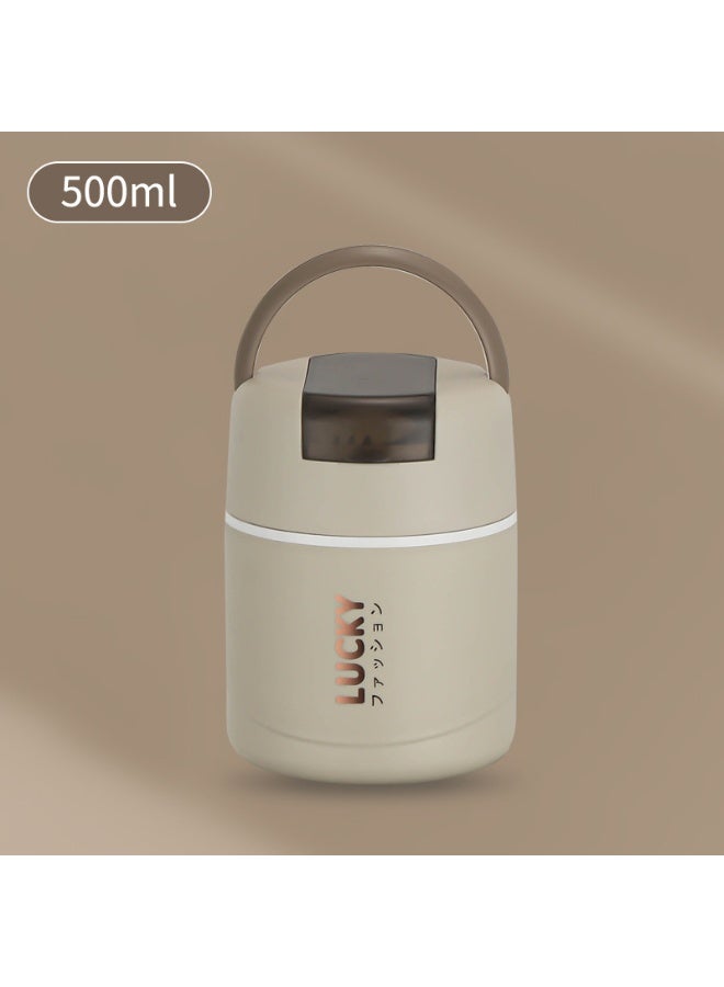Lucky 304 Stainless Steel Insulated Food Jar 600ml with Spoon, Portable Lunch Container for Soup Oatmeal Porridge - Image 3