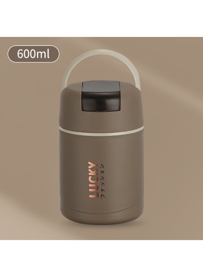 Lucky 304 Stainless Steel Insulated Food Jar 600ml with Spoon, Portable Lunch Container for Soup Oatmeal Porridge - Image 5
