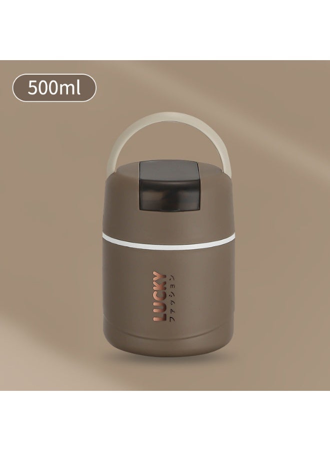Lucky 304 Stainless Steel Insulated Food Jar 600ml with Spoon, Portable Lunch Container for Soup Oatmeal Porridge - Image 2