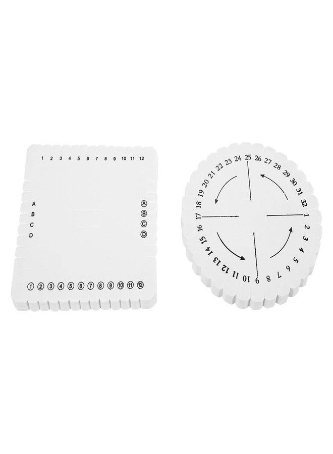 Nikou 2Pcs Braiding Disk - Round Square Kumihimo Disk Macrame Braided Cord String Bracelet Handmade Weaving Disk - Image 1
