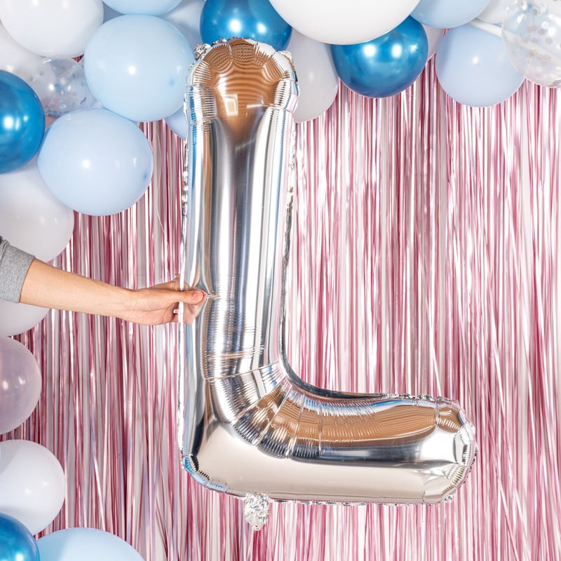 Restaurantware-Balloonify 40 Inch Letter Balloon, 1 Large Alphabet Party Balloon - Letter L, Self-Sealing, Silver Foil Mylar Balloon, Hanging Loop, Decoration For Birthday, Wedding, Or Graduation - Image 5