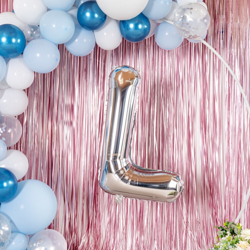Restaurantware-Balloonify 40 Inch Letter Balloon, 1 Large Alphabet Party Balloon - Letter L, Self-Sealing, Silver Foil Mylar Balloon, Hanging Loop, Decoration For Birthday, Wedding, Or Graduation - Image 3