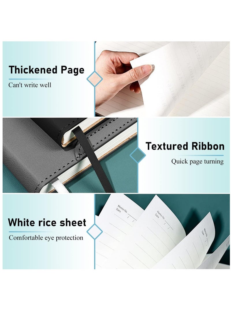 A5 Notebook, Business Notebook, Diary, Notebook, Travel Book, Notebook with Pen Holder, 320 Pages and 80gsm Premium Paper for Office, Home, School, Business, Writing Diary Grey - Image 2