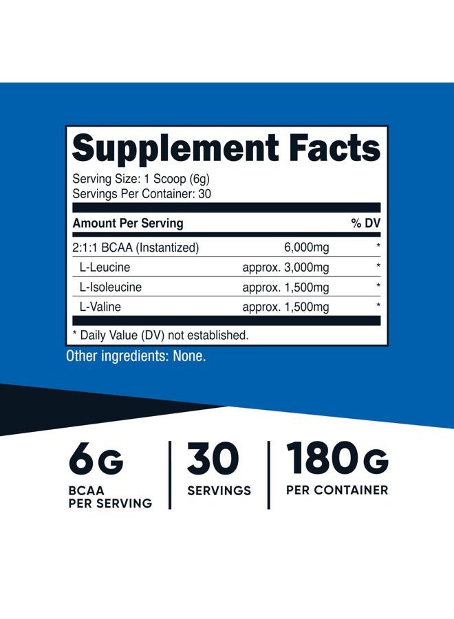 Nutricost BCAA Powder (Unflavored, 30 Servings) - Vegetarian, Non-GMO, Gluten Free, Optimal 2:1:1 Ratio - Image 2