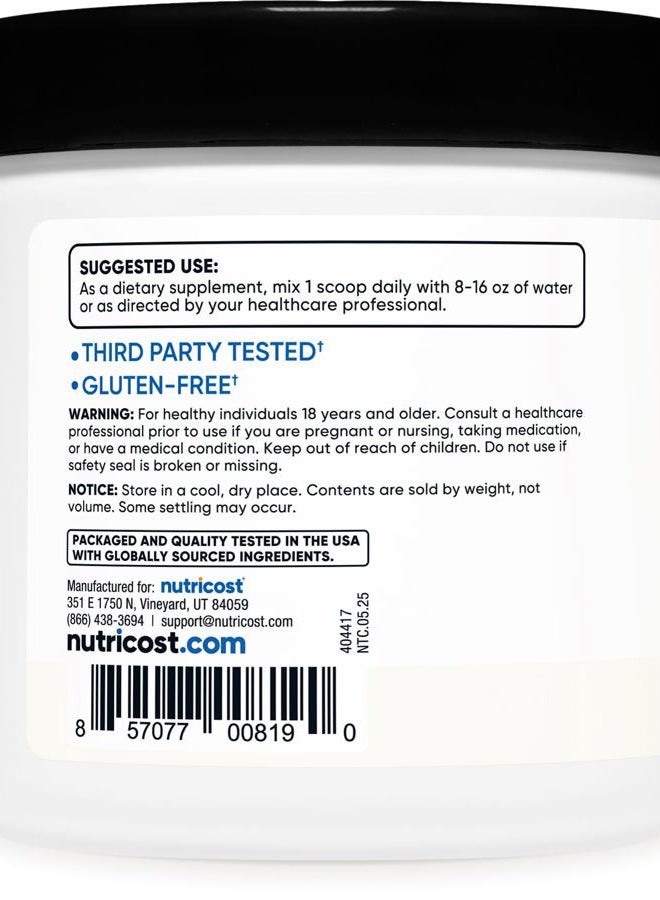 Nutricost BCAA Powder (Unflavored, 30 Servings) - Vegetarian, Non-GMO, Gluten Free, Optimal 2:1:1 Ratio - Image 4