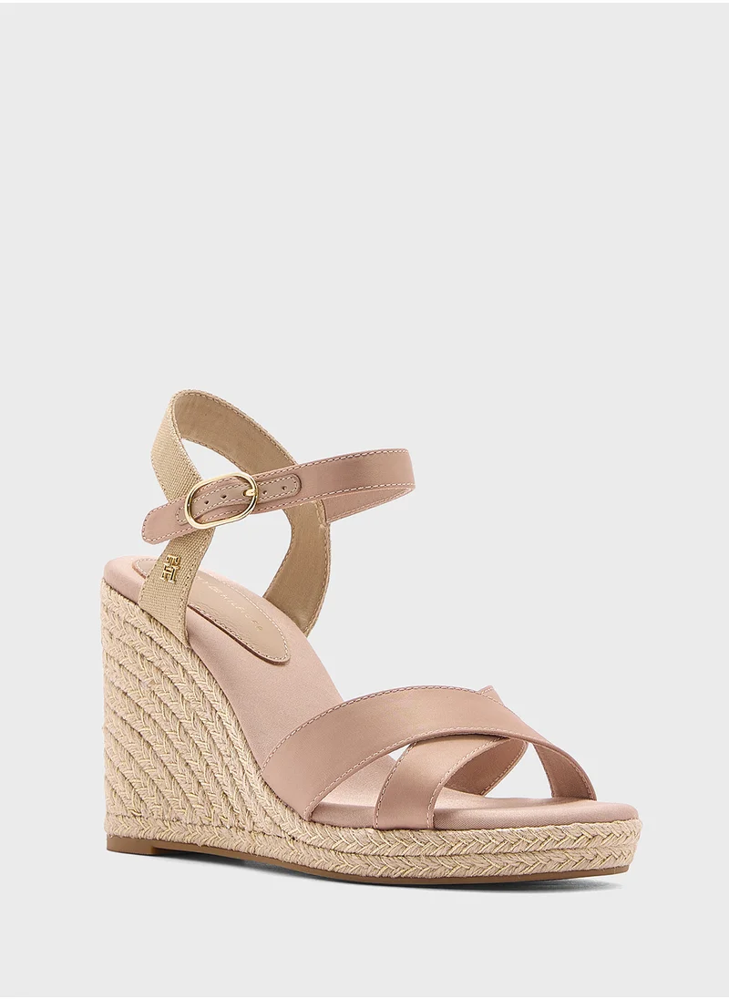 تومي هيلفيغر SATIN HIGH WEDGE ESPADRILLES