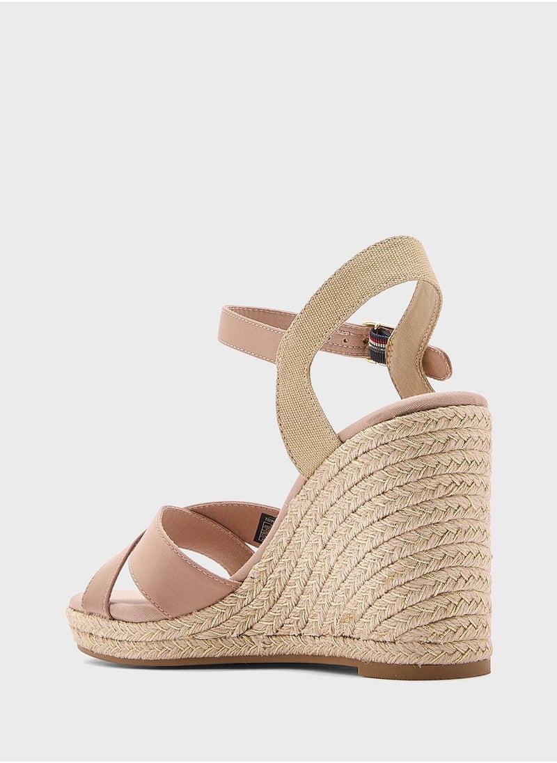 TOMMY HILFIGER SATIN HIGH WEDGE ESPADRILLES  - Image 4