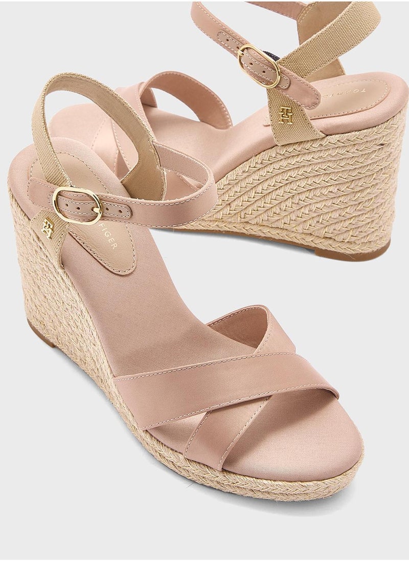 TOMMY HILFIGER SATIN HIGH WEDGE ESPADRILLES  - Image 5
