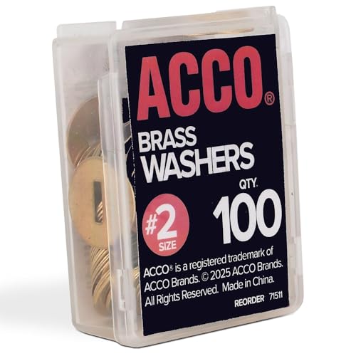 ACCO Brands غسالات نحاسية ACCO، 15/32"، علبة من 100 (71511) - Image 5