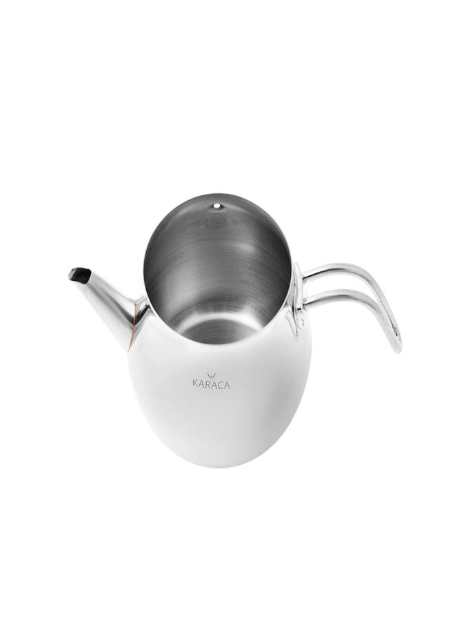 كاراجا إبريق شاي Karaca Layla Edelstahl، Turkischer Teekocher، Wasserkocher، Teekanne: 1 L Wasserkocher: 1,75 L، Türkisches Teekannen، Kayra Teekannen Set Metal - Image 5