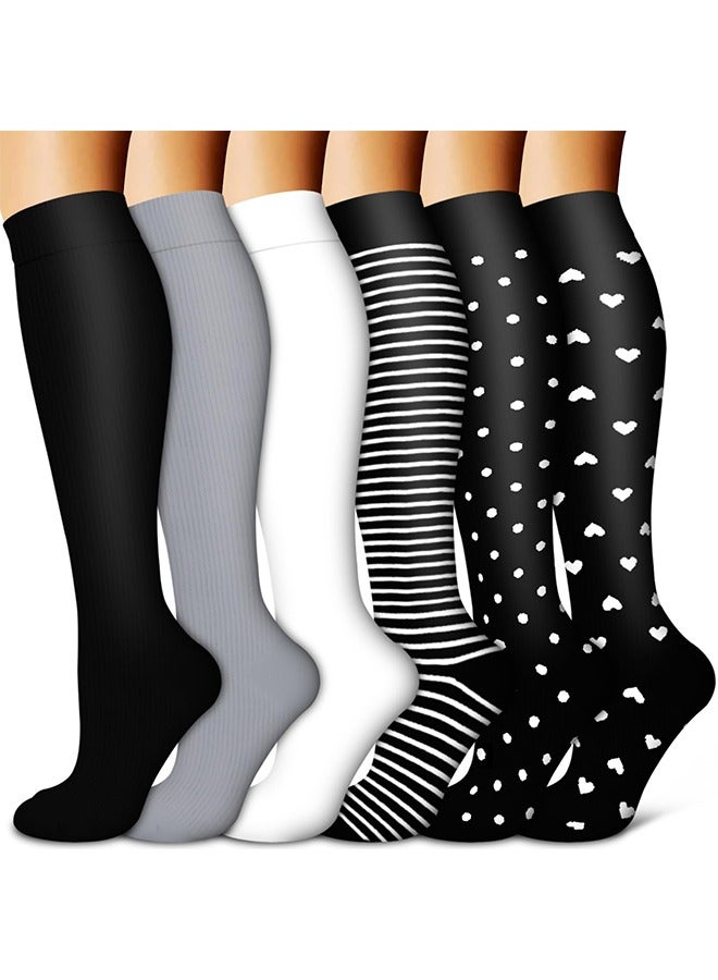 جوارب النحاس للنساء والرجال (6 أزواج) - الدعم الأمثل للممرضات والجري والمشي والتأهيل - Image 1