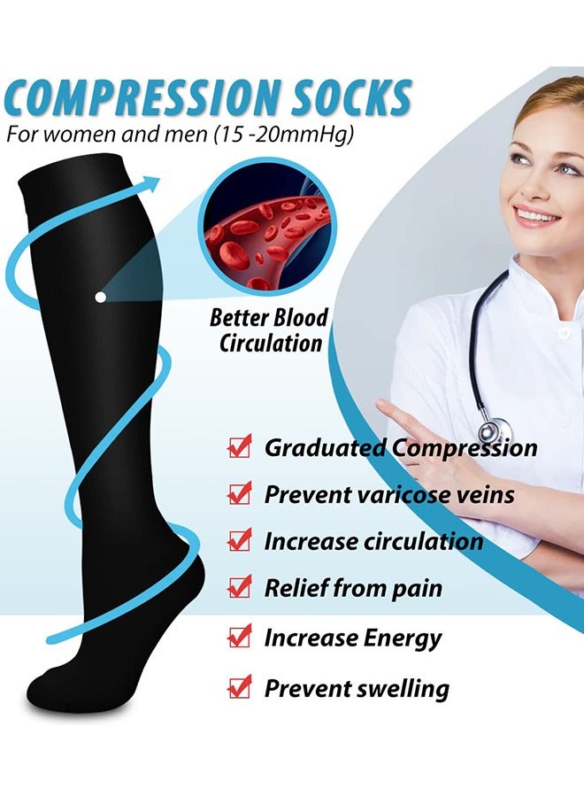 جوارب النحاس للنساء والرجال (6 أزواج) - الدعم الأمثل للممرضات والجري والمشي والتأهيل - Image 5